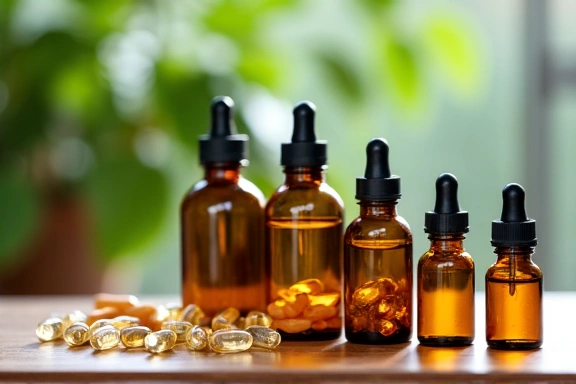 Suplementy diety na tle zielonych roślin